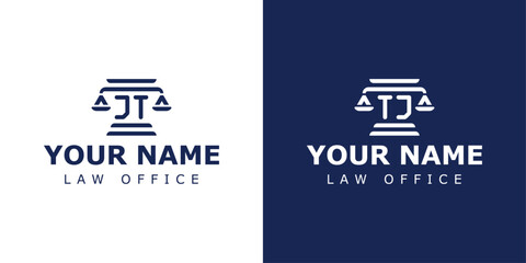 Wall Mural - Letter JT and TJ Legal Logo, for lawyer, legal, or justice with TJ or JT initials