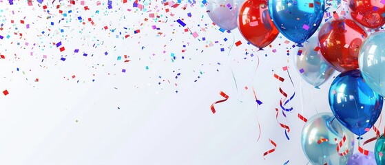 Wall Mural - carnival written background with balloons, confetti