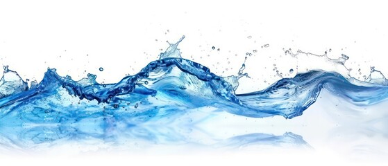 Wall Mural - water wave with fresh water, white background