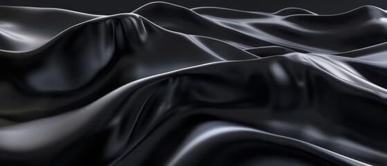 black abstract moving smoothed lines with futuristic glowing effect 