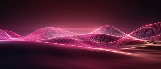 pink abstract moving smoothed lines with futuristic glowing effect 