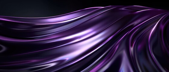 dark purple abstract moving smoothed lines with futuristic glowing effect 