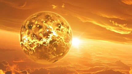 Wall Mural - Planet Venus with a Thick Atmosphere