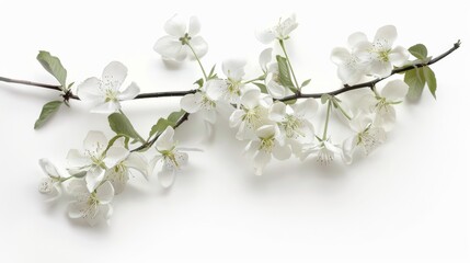 Wall Mural - branch of a tree, white background.