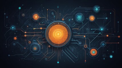 Poster - Perfect digital background for very fancy technological processes