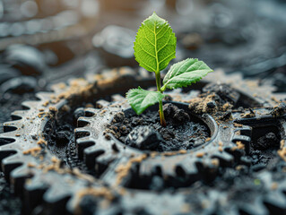 Poster - Innovative Environmental Growth Green Sapling in Mechanical Gears