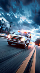 Poster - Blurred Motion Ambulance Racing to the Rescue