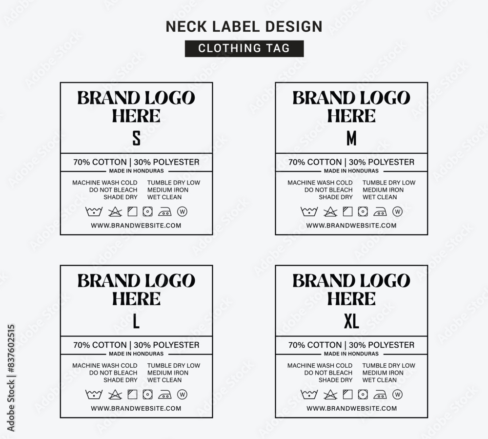 Neck Label Clothing Tag Template Concept Vector or EPS Stock Vector ...