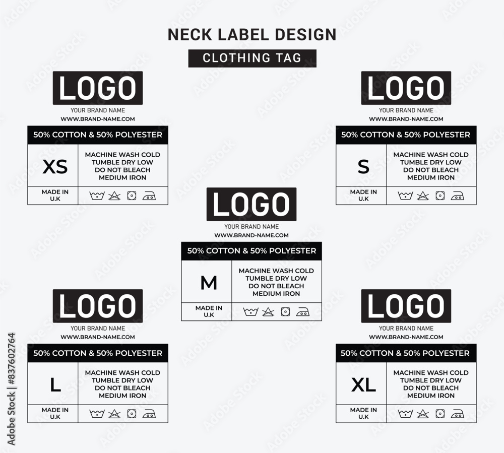 Neck Label Clothing Tag Template Concept Vector or EPS Stock Vector ...