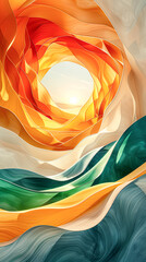 Wall Mural - Vibrant Circular Design with Dynamic Color Combinations
