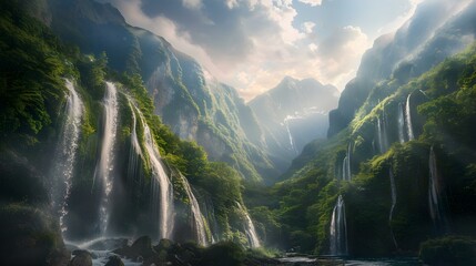 Wall Mural - A mountainous landscape