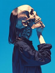 Wall Mural - Skeleton Woman Illustration