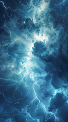 Wall Mural - Electric Night Symphony Epic Lightning Bolts in High Resolution Detail