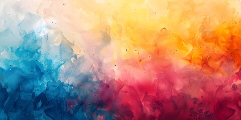 Poster - Watercolor Inspired Vibrant Composition with Colorful Fluid Brushstrokes and Abstract Patterns