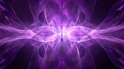 Sticker - symmetrical abstract fractal lights in violet