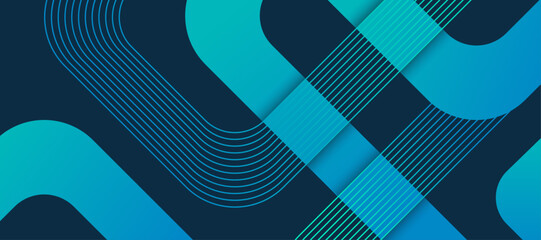 Blue geometric abstract background. Minimal geometric. Trendy gradient shape design. Modern futuristic graphic.