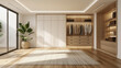 © kitti - Minimal Dressing room and walk in closet with a white wardrobe
