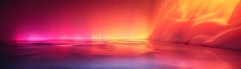 Poster - soft neon orange and red gradient backdrop for dynamic product display with copy space