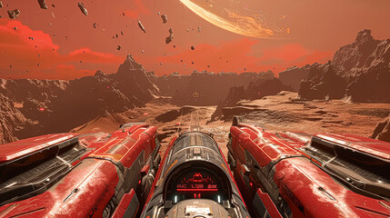 Wall Mural - coriolis rpg, epic, old traditions and technological breakthroughs collide. --ar 16:9 --style raw --stylize 200 Job ID: 62b12577-c63d-4df4-ad50-1005f24045bb