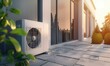 © DreamStock - Air Source Heat Pump Installed on Residential Patio During Sunny Day