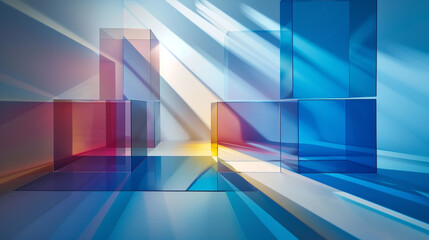Wall Mural - 3d empty colorful Futuristic Background