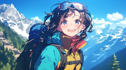 Wall Mural - 登山部の少女19