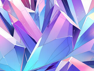 Wall Mural - Abstract anime crystal background, iridescent texture