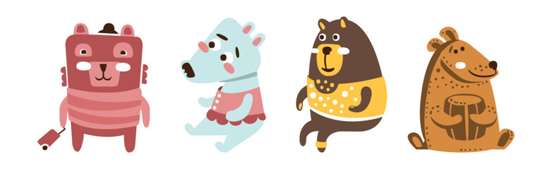 Poster - Cute Bear Forest Animal with Pretty Snout Vector Set