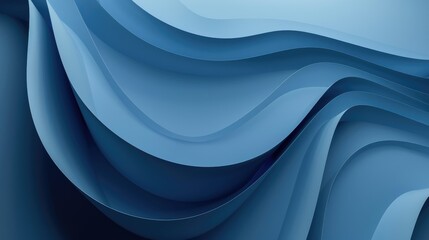 Wall Mural - Abstract technology background featuring overlapping curved geometric shapes in blue tones, creating a sleek and modern look