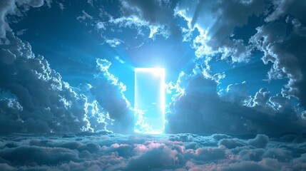 Bright light through cloudy sky