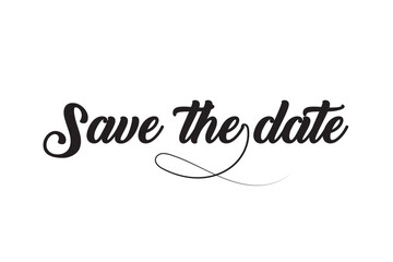 Wall Mural - Save the date. Wavy elegant calligraphy spelling for decoration of the wedding invitation