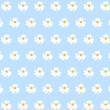 © vladaray - Spring background meadow daisies blue seamless Summer pattern Blooming wildflower ditsy ornament wrapping fabric wallpaper textile mosaic