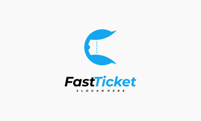 Wall Mural - fast ticket logo designs concept vector, Ticket logo symbol