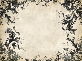Poster - Elegant Calligraphic Frame with Intricate Vintage Flourishes Ideal for Formal Invitations or Certificates