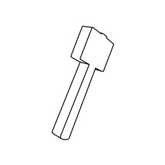 Poster - The outline of a large mallet symbol is made with black lines. 3D view of the object in perspective. Vector illustration on white background