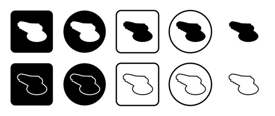 Poster - Icon set of sanding machine symbol. Filled, outline, black and white icons set, flat style.  Vector illustration on white background