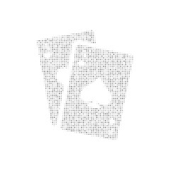 Poster - The two aces symbol filled with black dots. Pointillism style. Vector illustration on white background