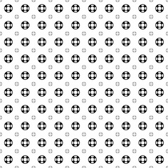 Poster - Square seamless background pattern from geometric shapes are different sizes and opacity. The pattern is evenly filled with big black lifebuoy symbols. Vector illustration on white background