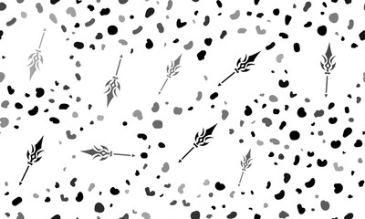 Poster - Abstract seamless pattern with mystical Spear symbols. Creative leopard backdrop. Vector illustration on white background