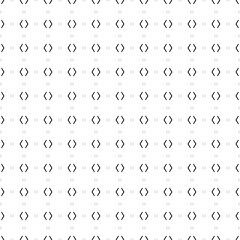 Poster - Square seamless background pattern from black angle brackets symbols are different sizes and opacity. The pattern is evenly filled. Vector illustration on white background