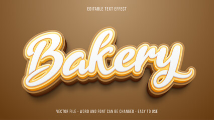 Fototapete - Bakery editable text effect 3d style