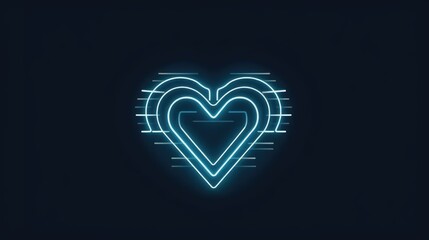 Sticker - Glowing Neon Heart with Modern Design