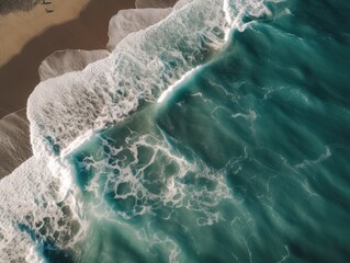 Poster - Majestic Aerial View of Ocean Waves