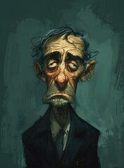 Wall Mural - Portrait of a Tired Old Man