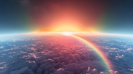 Wall Mural - Sky Gradients Atmospheric Phenomena: A 3D illustration showcasing the gradient of colors in the sky