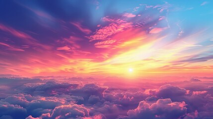 Wall Mural - Sky Gradients Nature: An illustration highlighting the natural beauty of the sky's gradient of colors