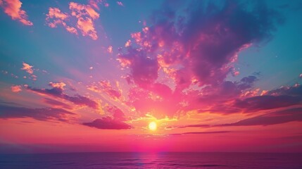 Wall Mural - Sky Gradients Sunset: A photo capturing the gradient of colors in the sky during sunset
