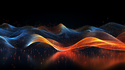 Fototapete - Network background with shine light of line and dot conncetion. Abstract technology background