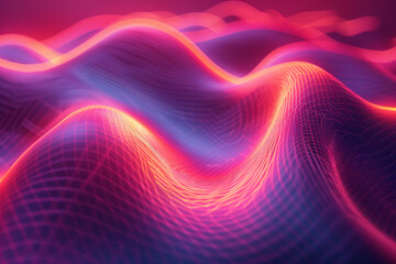 Wall Mural - An infinity loop made of neon lines, intersecting and overlapping in a complex pattern,