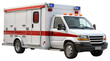 © David - White ambulance with red and blue lights png isolated on transparent background